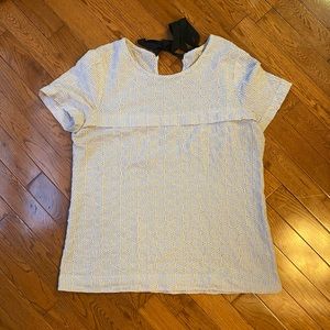 J. Crew blue & white striped w/ black back tie top